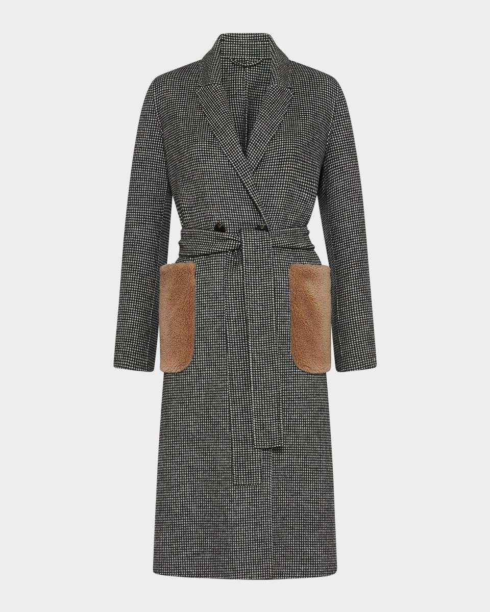 Terzo Houndstooth Wool Pocket Coat